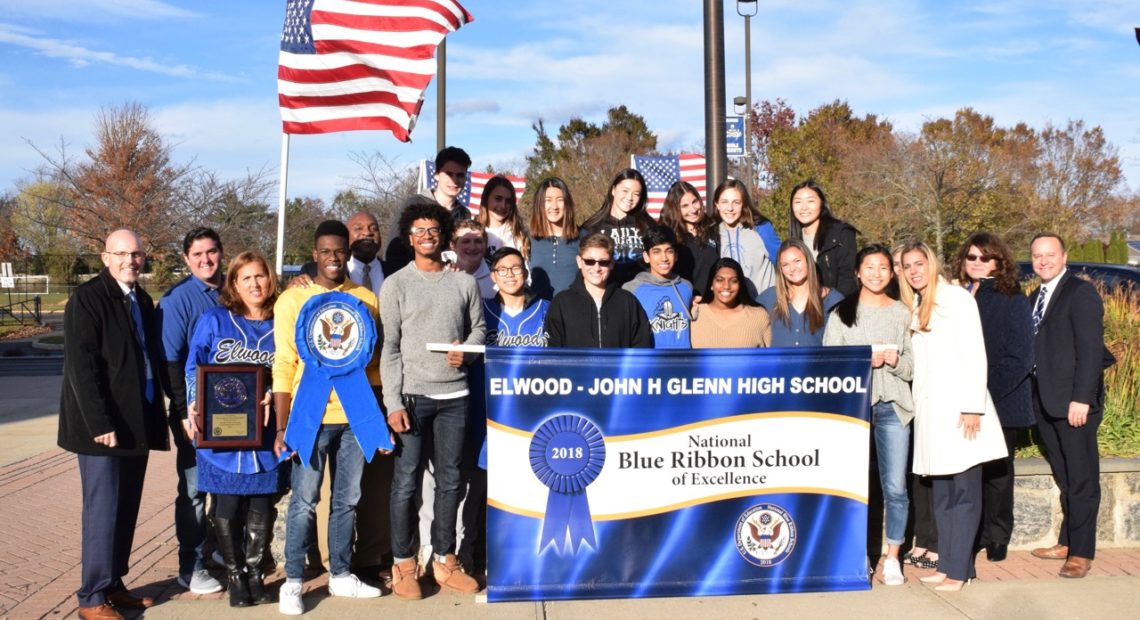National Blue Ribbon Flag Raised at Elwood-John. H. Glenn