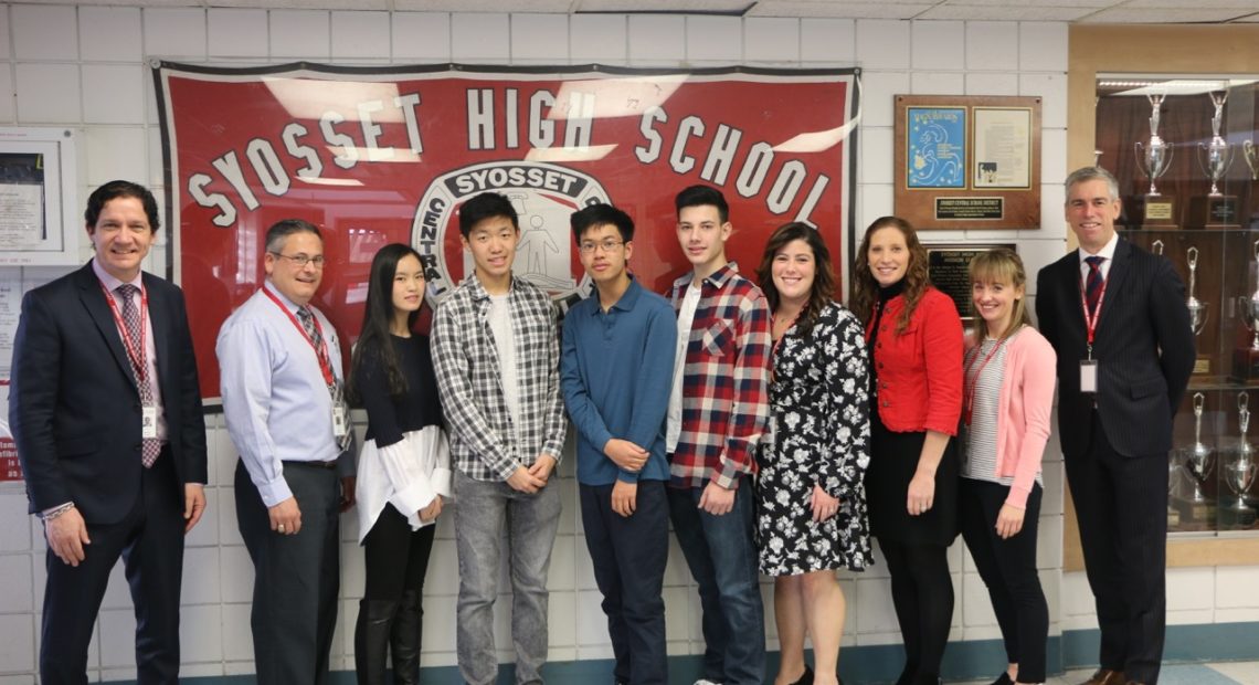 Four Syosset High School Students Named 2019 Regeneron Science Talent Scholars