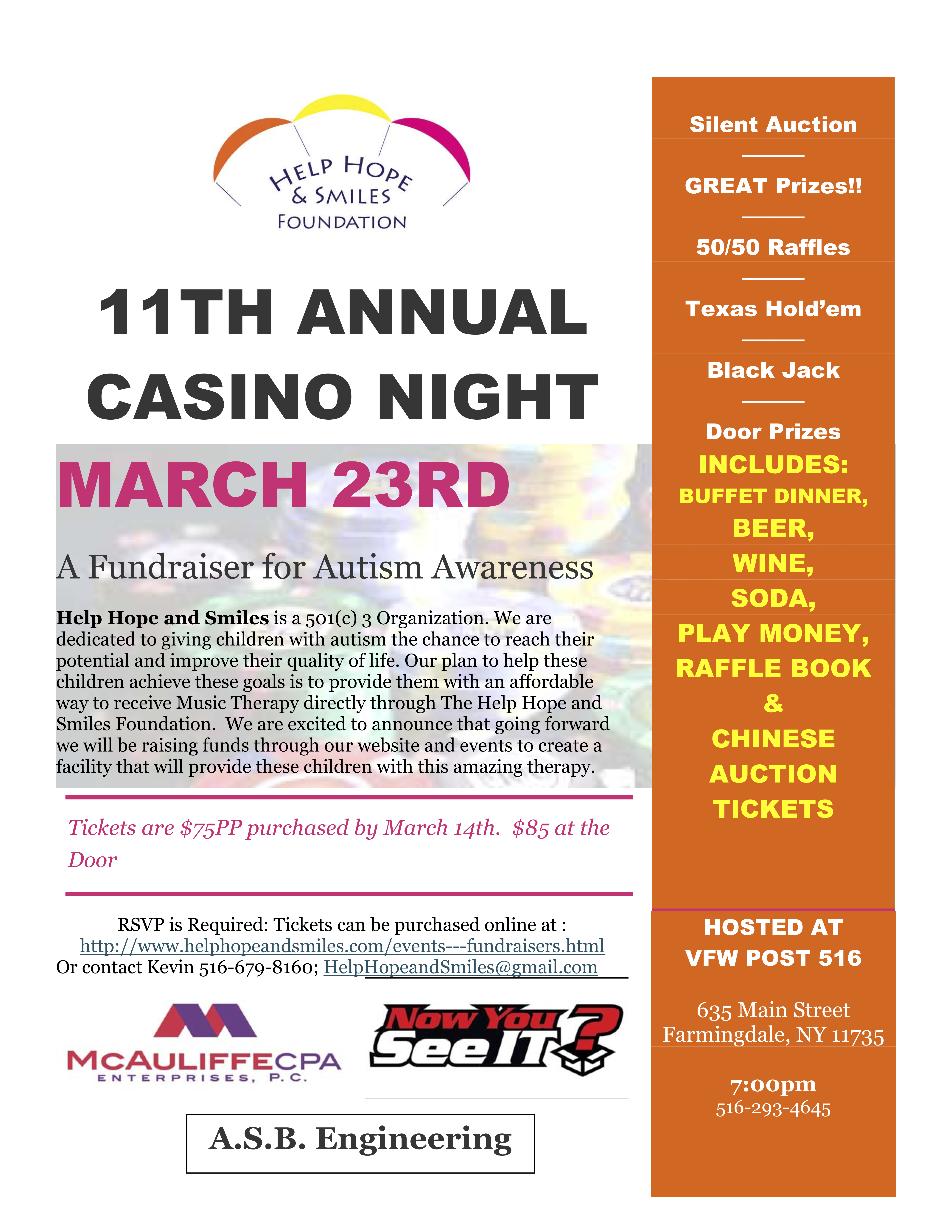 Casino Night To Benefit Children With Autism