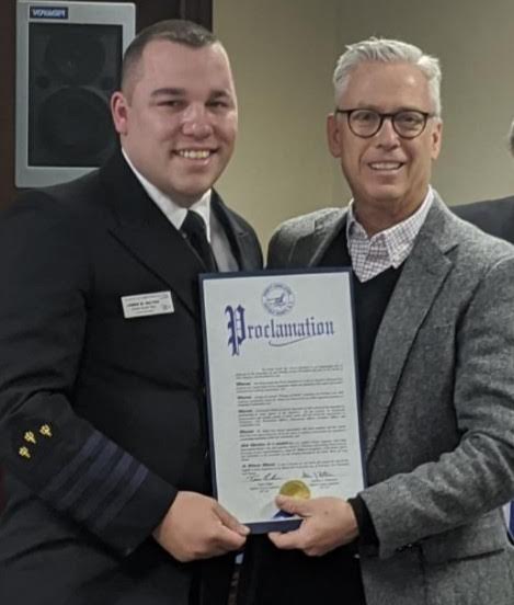 Legislator Flotteron Honors Outgoing GSB Power Squadron Commander Milton