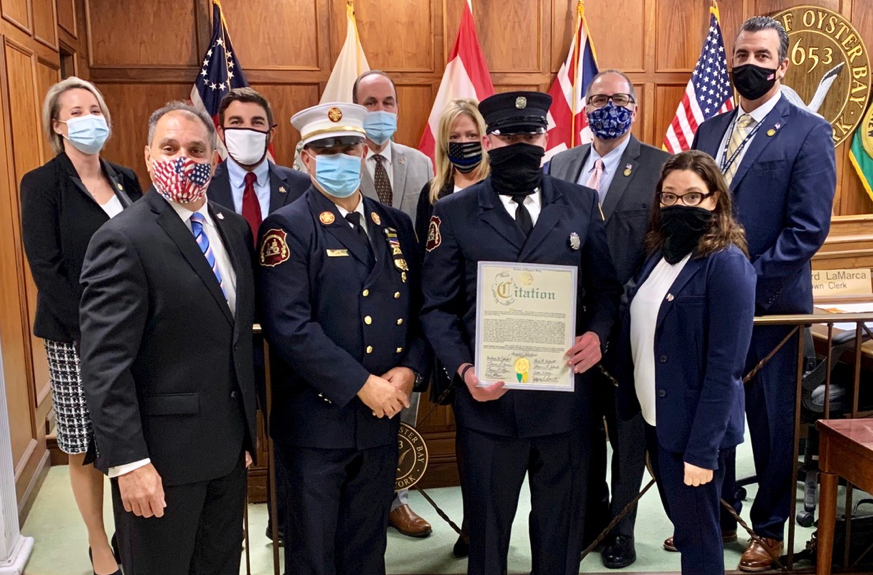 Town Honors Oyster Bay Firefighter For Lifesaving Efforts
