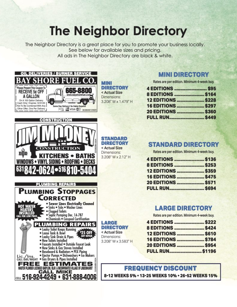 South Bay’s Neighbor Newspapers Classified Rate Cards