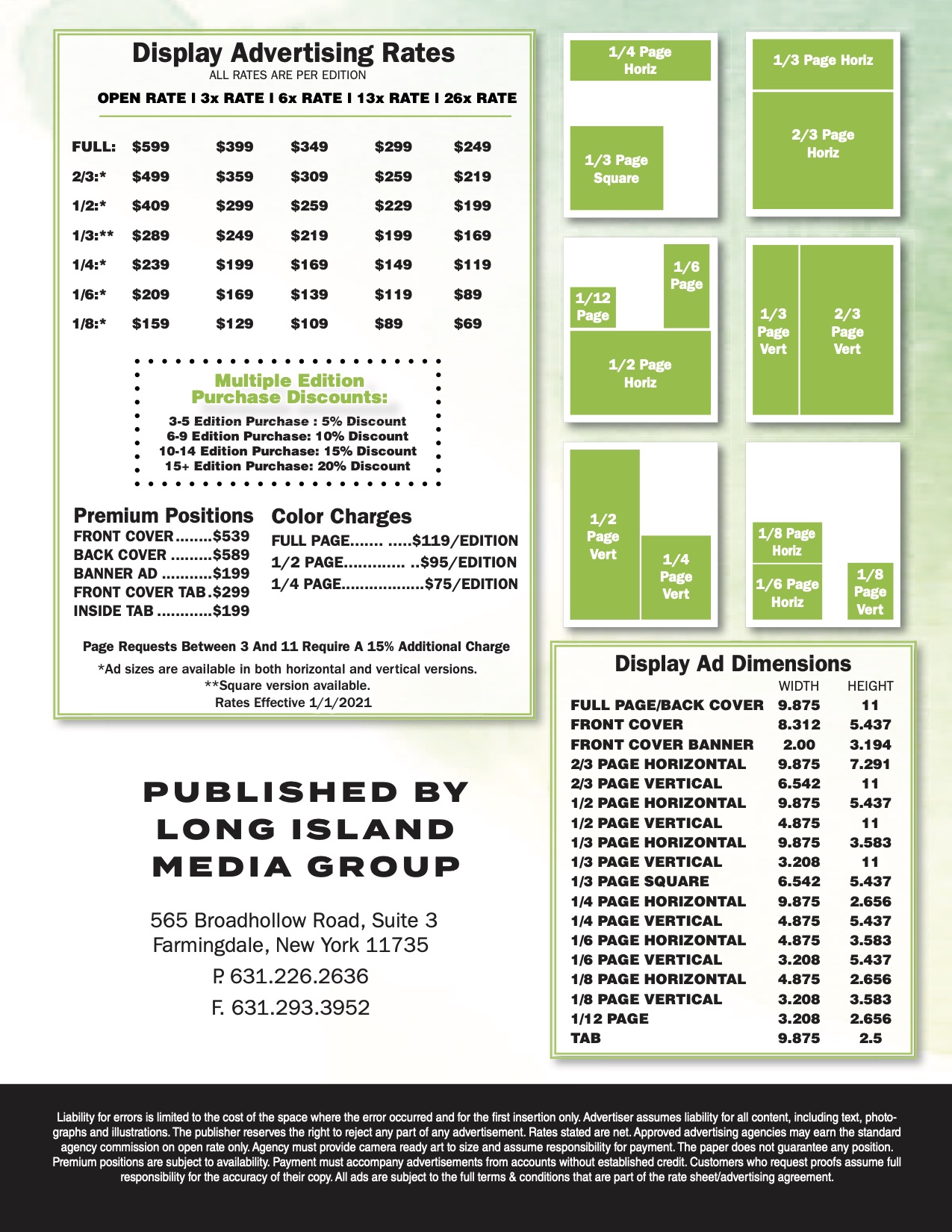 South Bay’s Neighbor Newspapers Display Rate Card