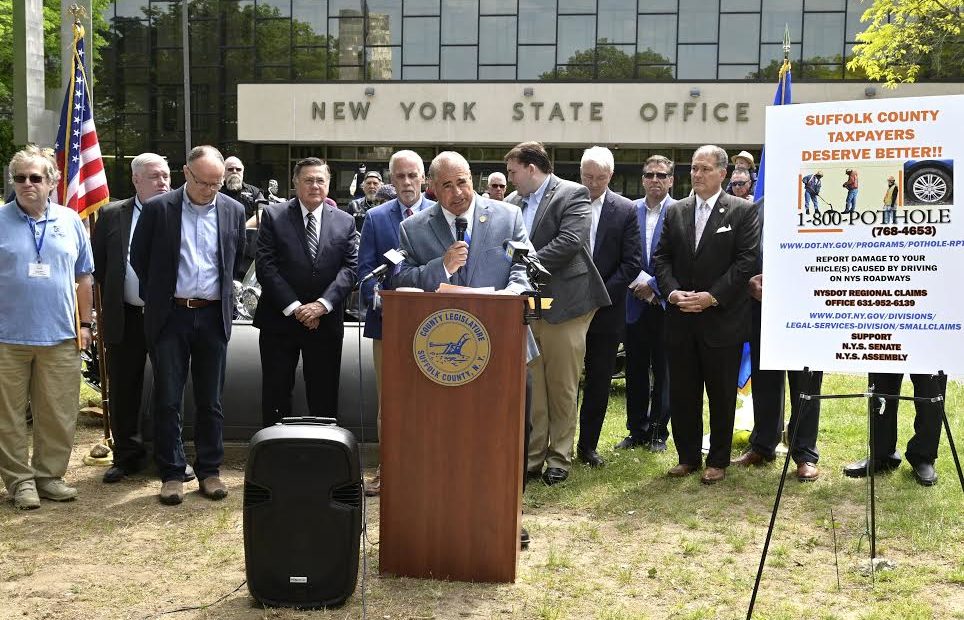 Suffolk County Legislator Nick Caracappa Holds Press Conference Demanding Safer Conditions on New York State Roadways