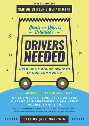 Volunteer Drivers Needed for Meals on Wheels