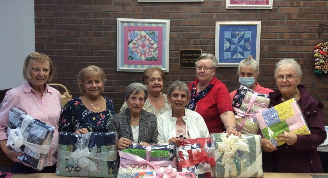 Smithtown Senior Center’s Thursday Quilting Group Delivers Handmade Quilted Blankets To Seniors Who Turned 100 Or Older In The Year 2021
