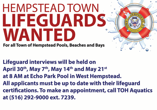 Hempstead Town Lifeguards Wanted!