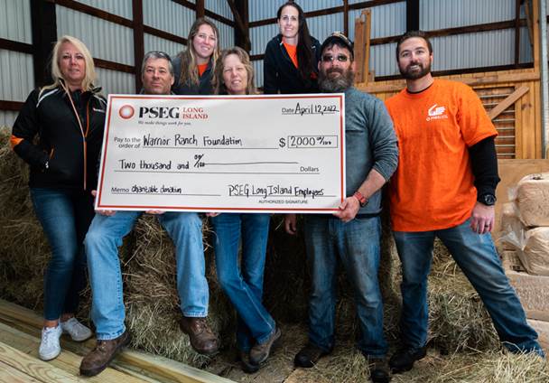 PSEG Long Island Employee Donation Supports Military Veterans Through Warrior Ranch Foundation