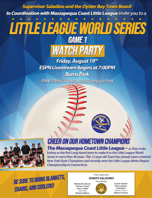 Town To Host Little League World Series Watch Party This Friday