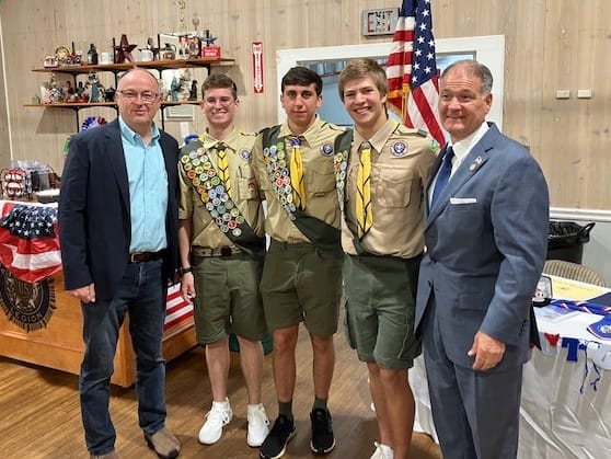 Suffolk County Legislator Rob Trotta and NYS Senator Mario Mattera Congratulate Three New Eagle Scouts From Boy Scout Troop 7 Of St. James