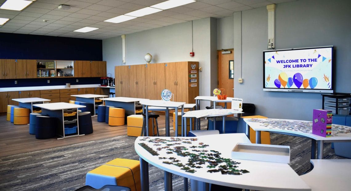 John F. Kennedy Middle School’s Library Gets Modern Makeover