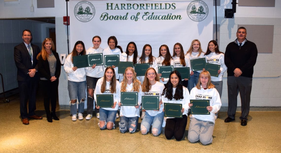 Harborfields County Champion Girls Tennis Team Honored By Board Of Education