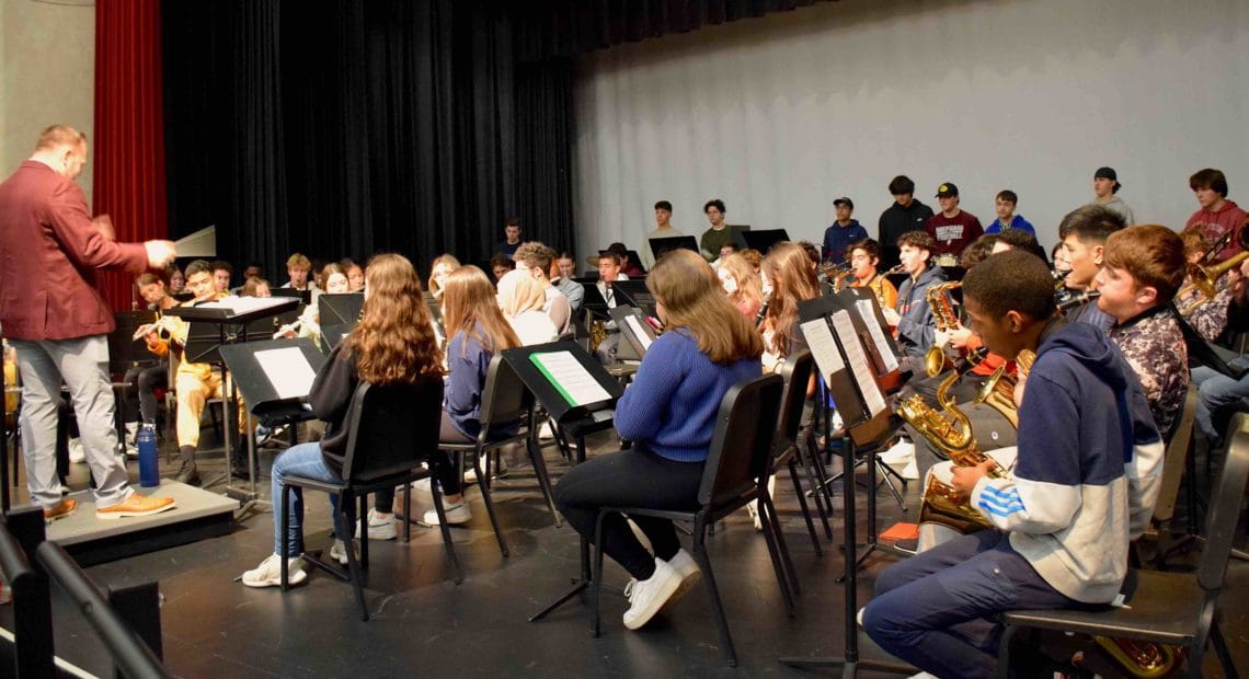 Mepham HS Band Learns From Alumnus Composer