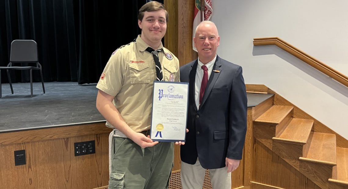 Legislator Donnelly Honors North Babylon Resident Daniel Schleyer For Achieving Rank Of Eagle Scout