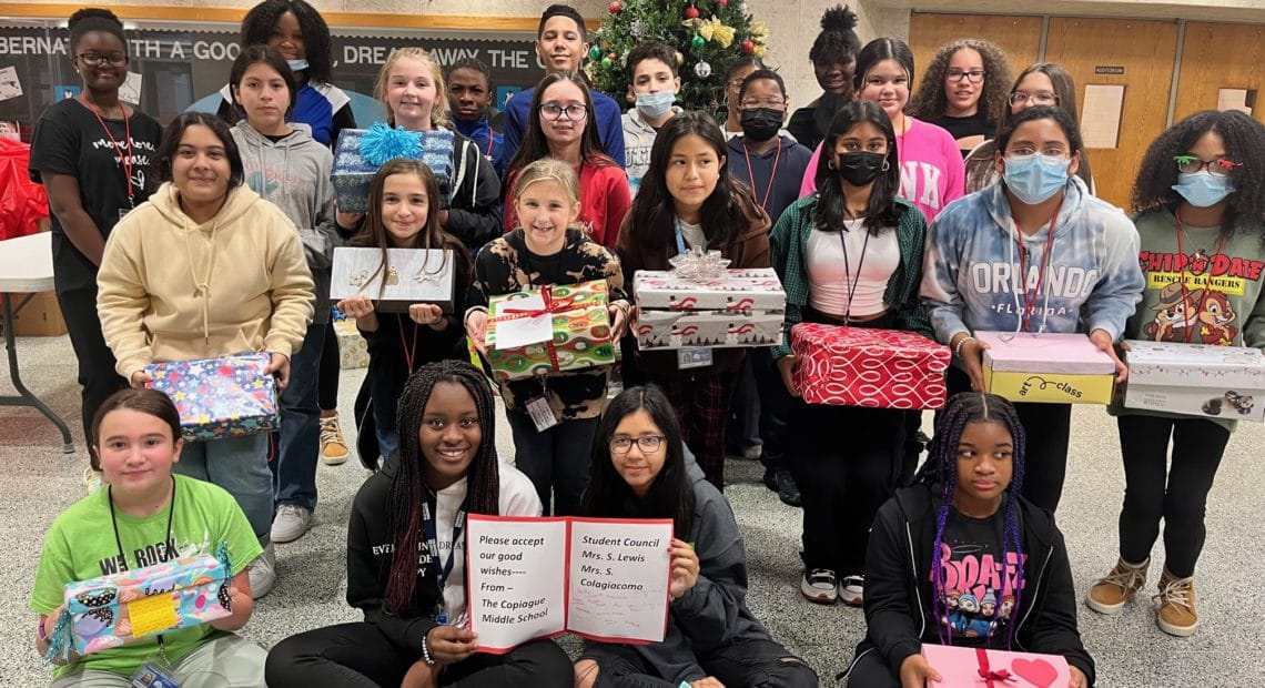 Copiague Middle School Student Council Collects Care Boxes