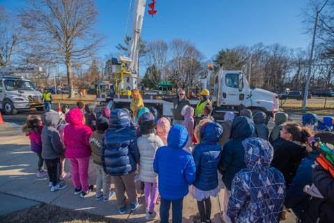 PSEG Long Island Employees Educate Moriches Students About Electrical And Truck Safety