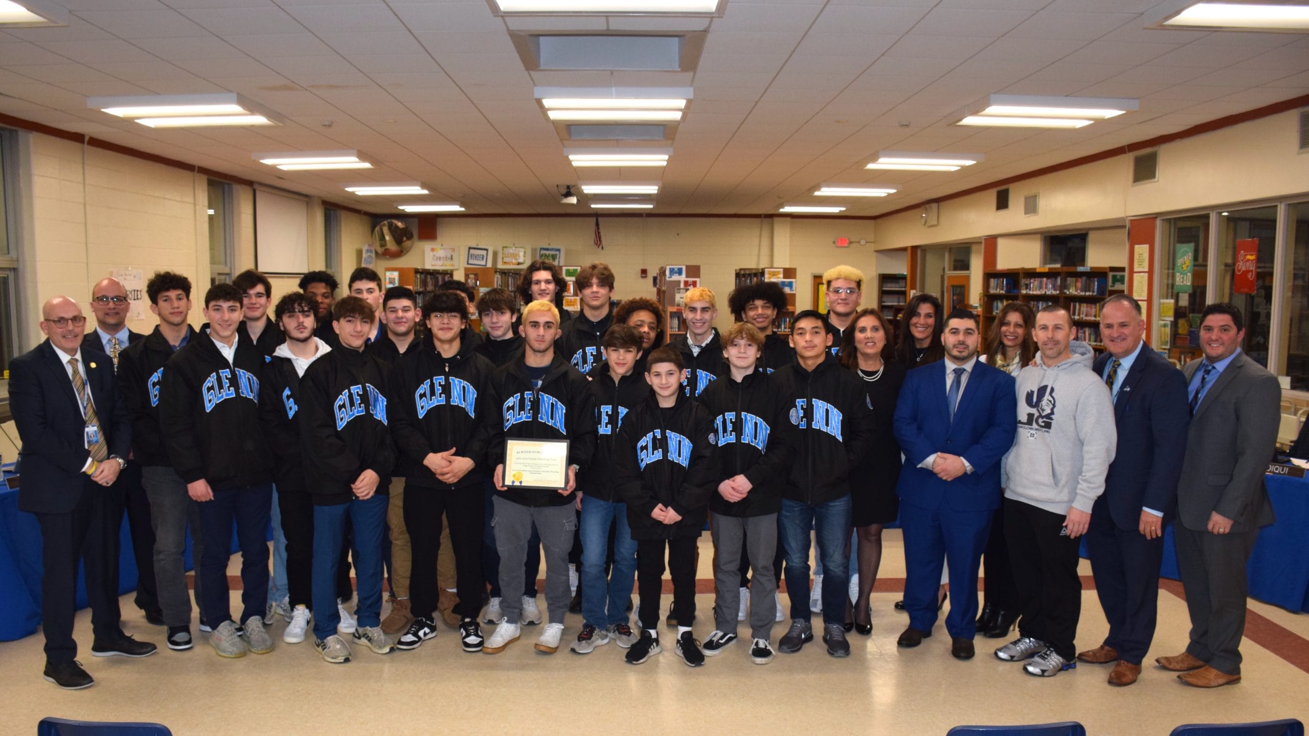 Elwood Board Of Education Honors County Champion Wrestling Team Long 
