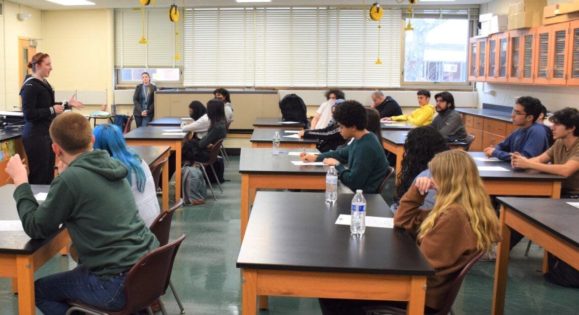 Naval Officers Visit Deer Park High School Math And Physics Classes