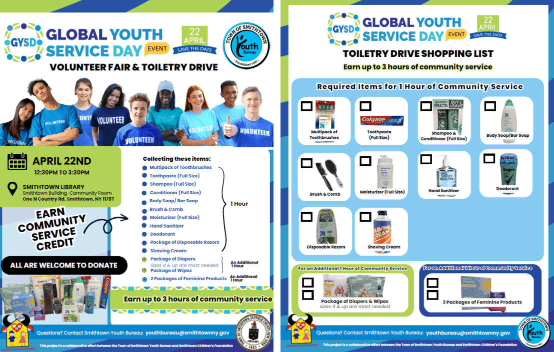 Global Youth Service Day Volunteer Fair And Toiletry Drive