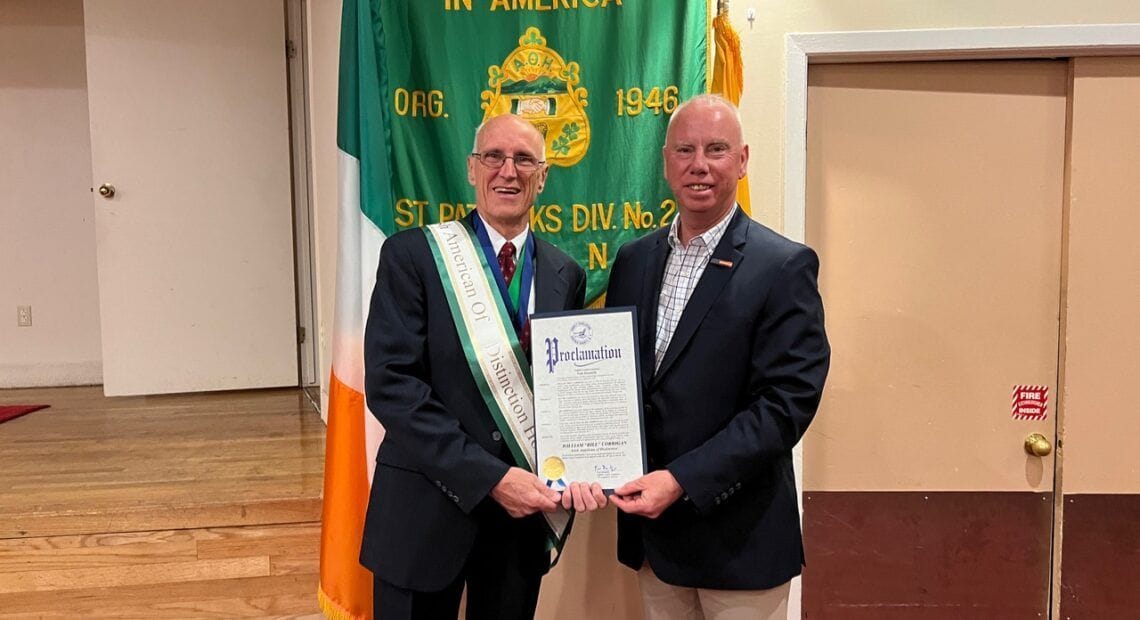 Suffolk Legislator Tom Donnelly Honors William &#8220;Bill&#8221; Corrigan Of Deer Park As Irish American Distinction