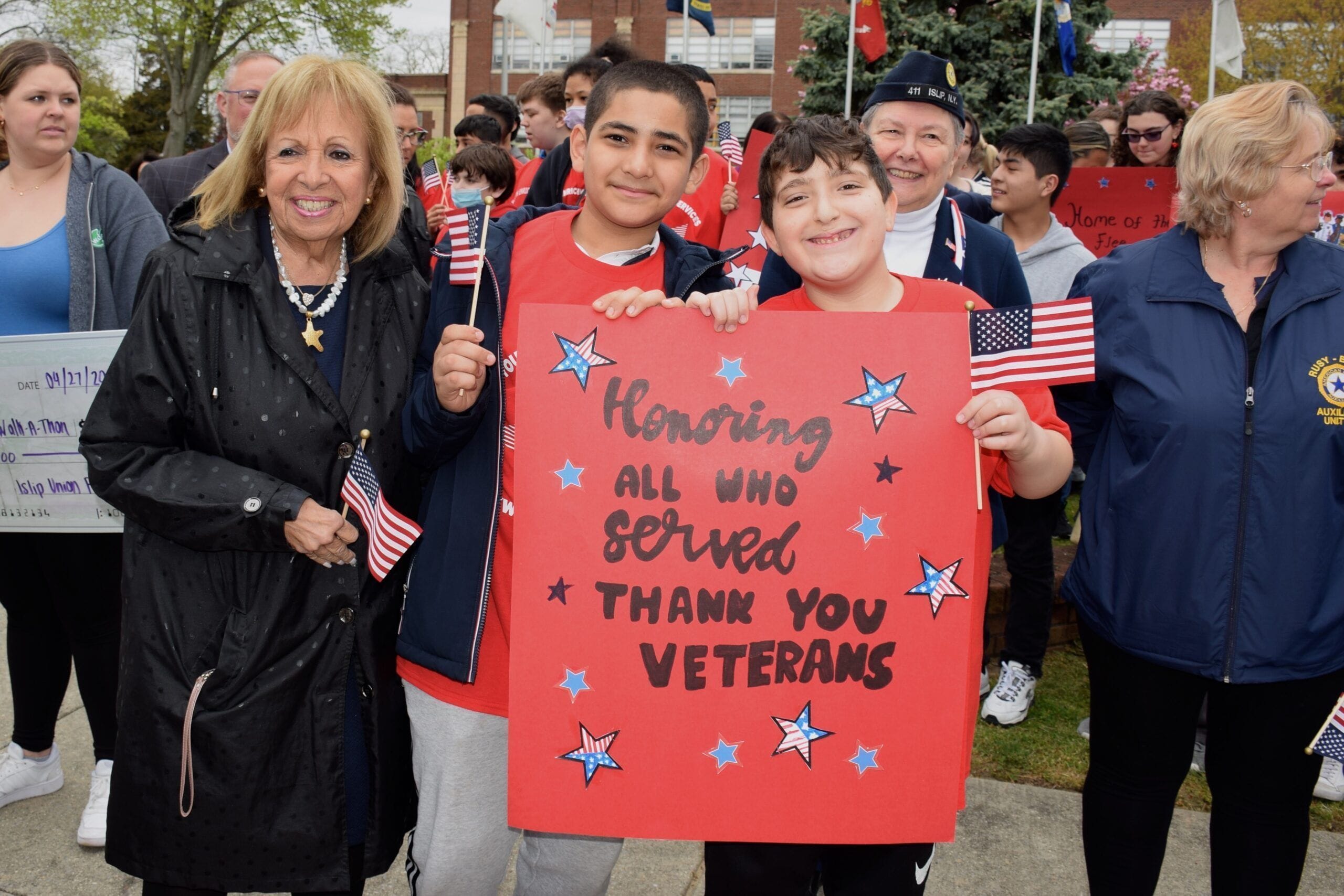 Patriotic Islip Students Walk For Veterans, Raise $1K For Honor Flights