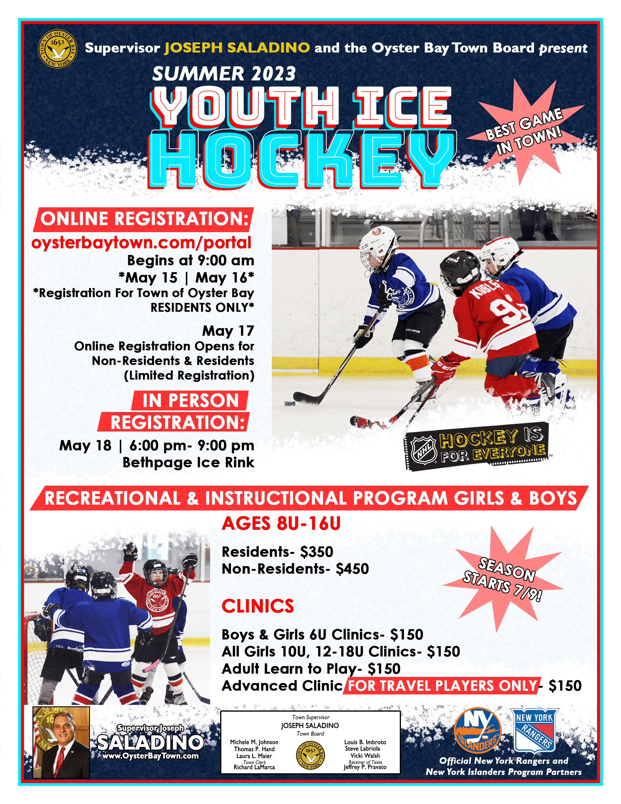 Registration Still Open For Summer Town Youth Ice Hockey Program