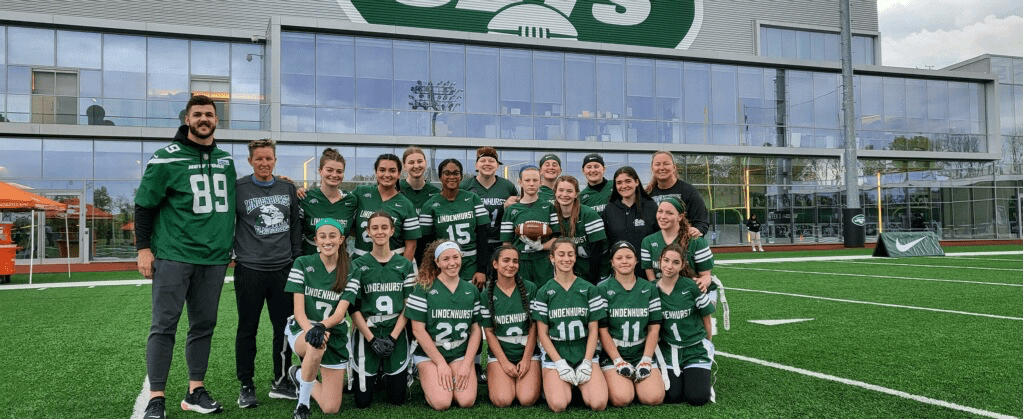 Lindenhurst Girls Flag Football Team Competes At New York Jets Facility