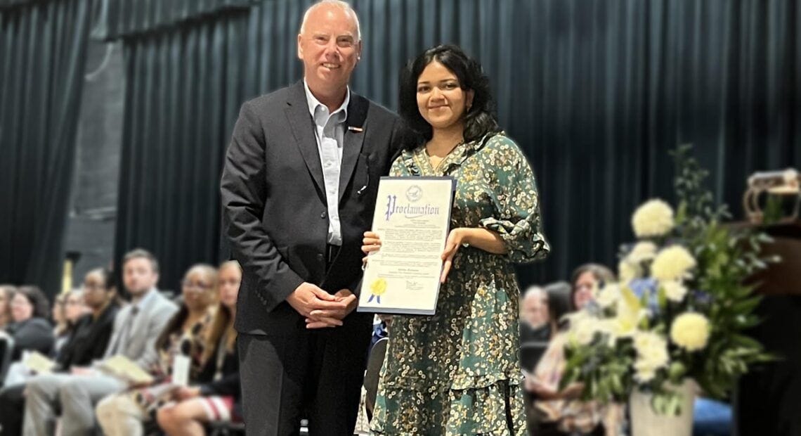 Suffolk Legislator Tom Donnelly Honors North Babylon Student Adrika Rahman With Citizenship Award