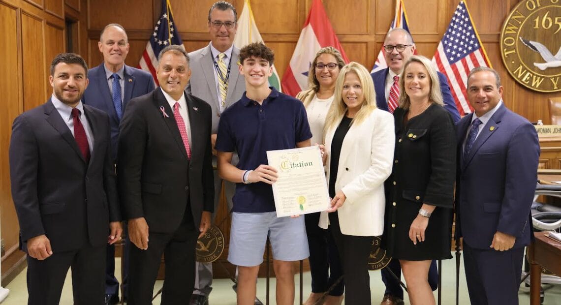 Town Honors High School Student William Bodian Of Oyster Bay For Charitable Efforts