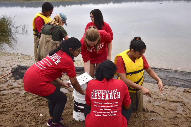 Smithtown High School East ThINK Discovery Research Students Conduct Research Along Nissequogue River