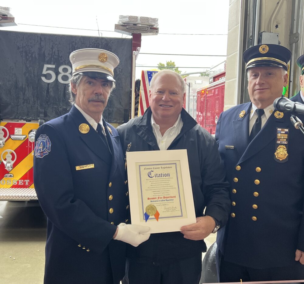 Legislator Arnold W. Drucker Celebrates Syosset Volunteer Fire Department Apparatus Dedication And Wet Down Ceremony