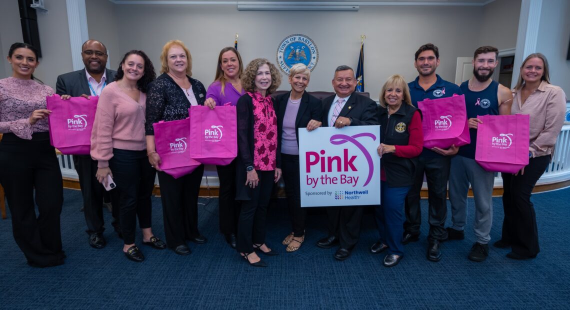 Islip, Babylon Towns Kick-Off Northwell&#8217;s Pink By The Bay Breast Cancer Awareness Month