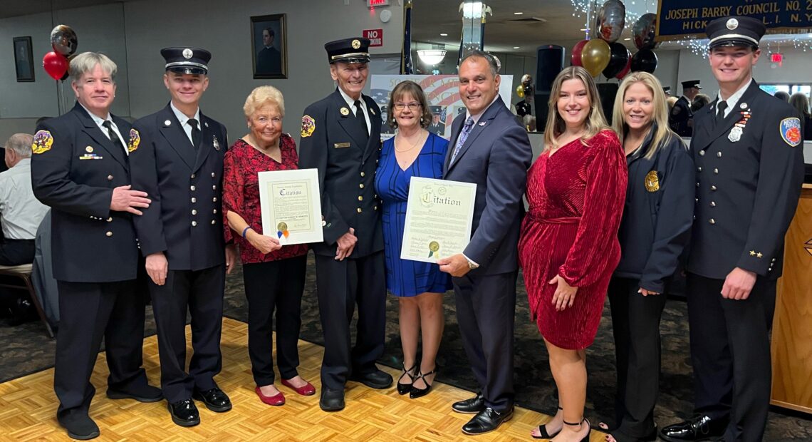 Town Honors Ex Hicksville FD Captain For 50 Years Of Service