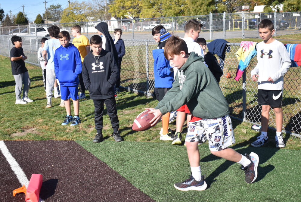 Footballs Fly At North Bellmore Student Competition