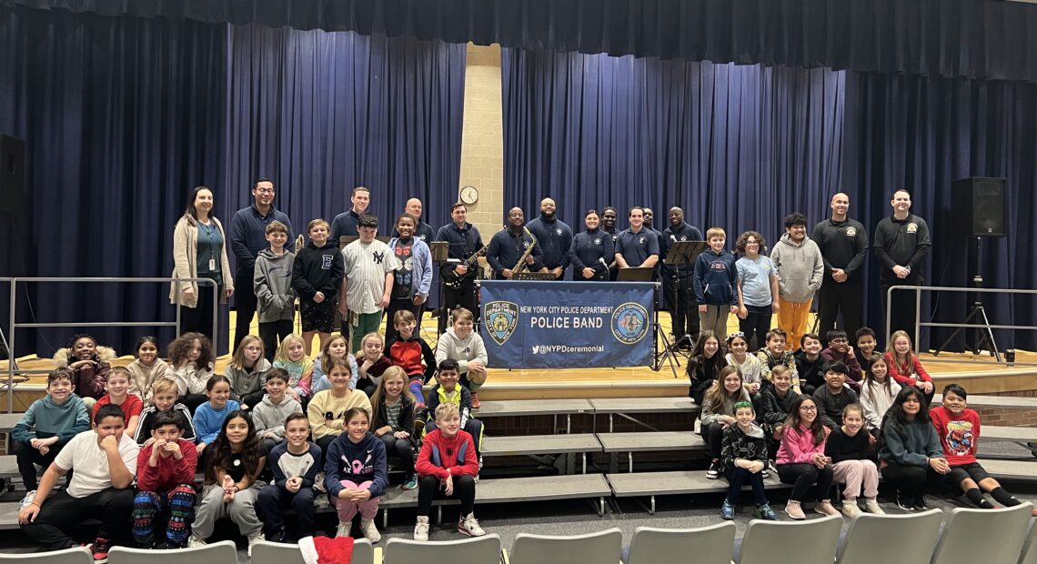 NYPD Jazz Band Gives Special Performance For Elwood Students