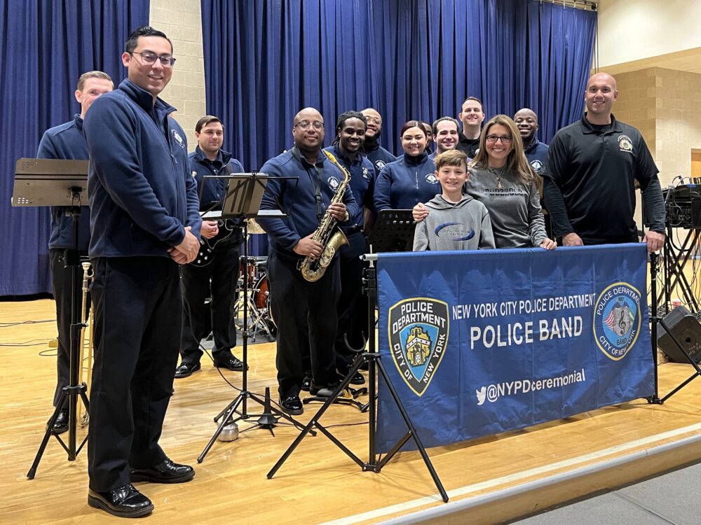 NYPD Jazz Band Gives Special Performance For Elwood Students