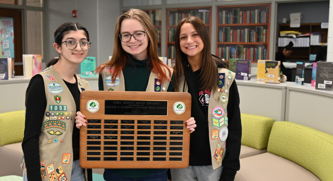 Three Seniors Achieve Girl Scout Gold