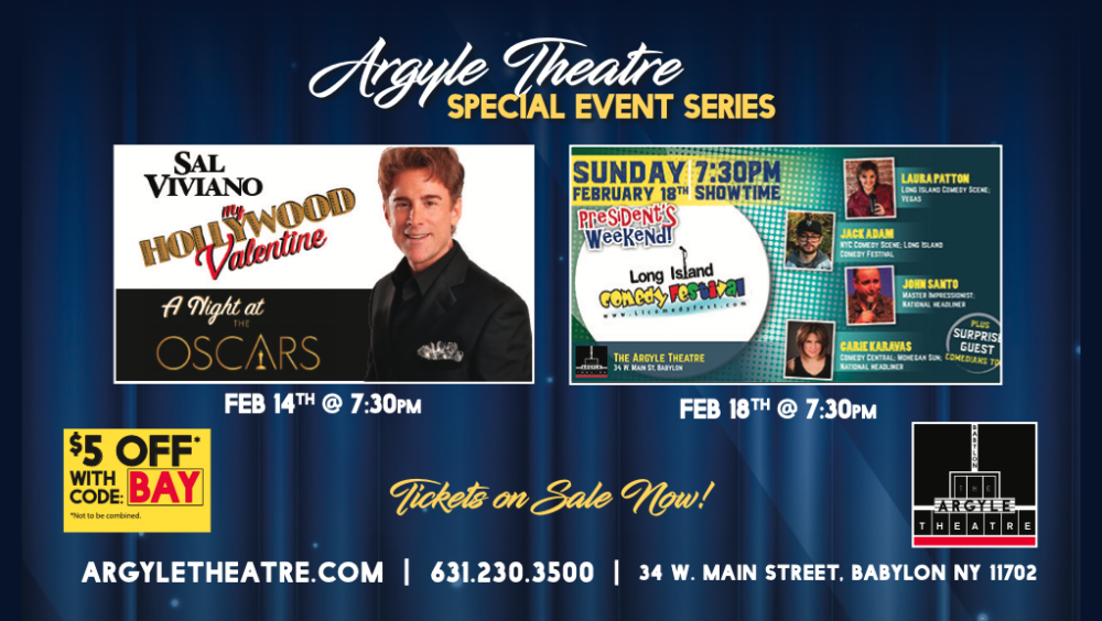 Tickets On Sale Now For Argyle Theatre’s Special Event Series!