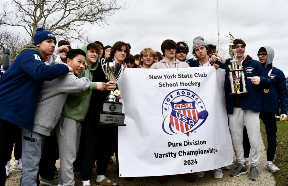 Bethpage High School Hockey Team Brings Home The Trophy As New York State Champions