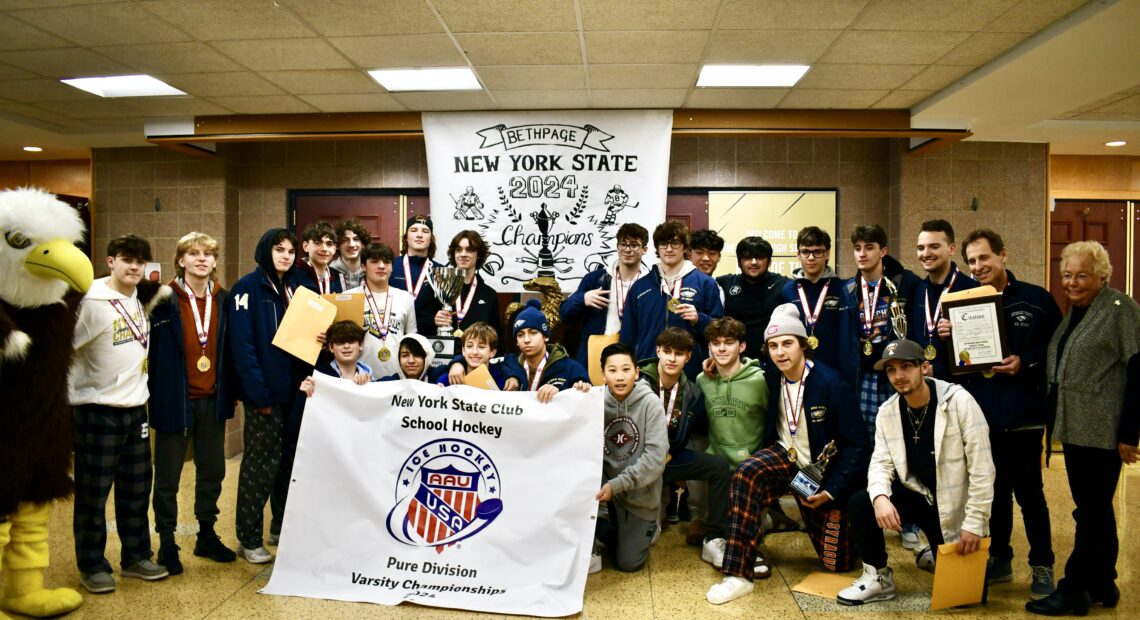 Bethpage High School Hockey Team Brings Home The Trophy As New York State Champions