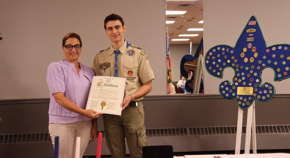 Johnson Honors Massapequa Eagle Scout