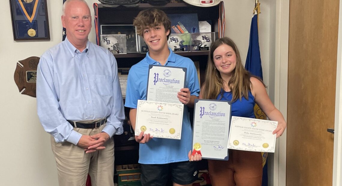 Suffolk Legislator Tom Donnelly Recognizes Two Half Hollow Hills East Students As Suffolk Youth Week Honorees
