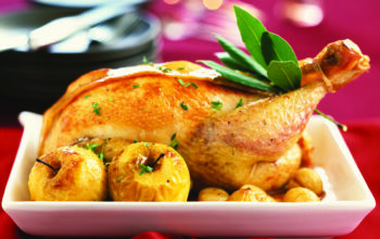 Stuffed Poularde Hen With Chestnuts And Apples