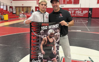 East Islip Senior wrestler Rocco DeStefano Earns 150th Career Win