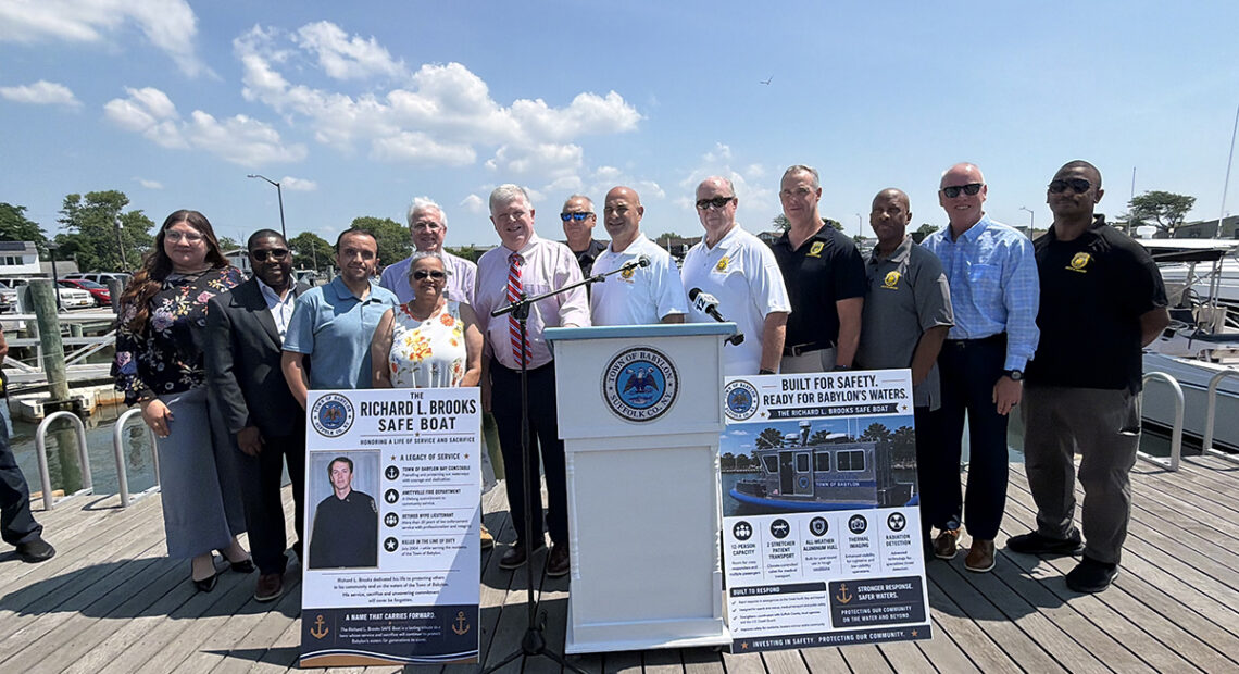 Town of Babylon Dedicates New Harbor Patrol Safeboat in Honor of Fallen Bay Constable Richard L. Brooks